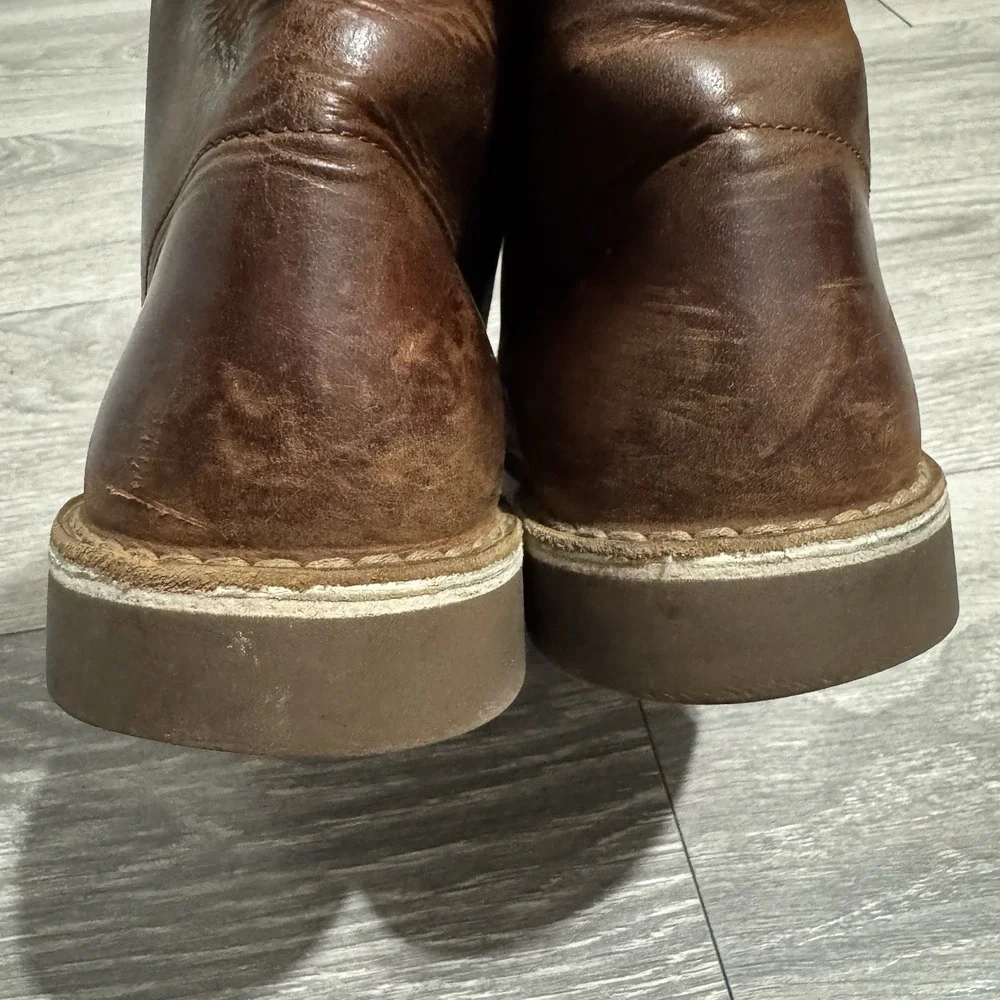 Clarks Men's‎ Bushacre 2 Size 8 M Dark Brown Leather Classic Chukka Boots
